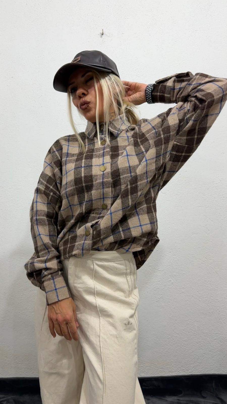 NuNu By Retro Kahve Oversize Oduncu Gömlek