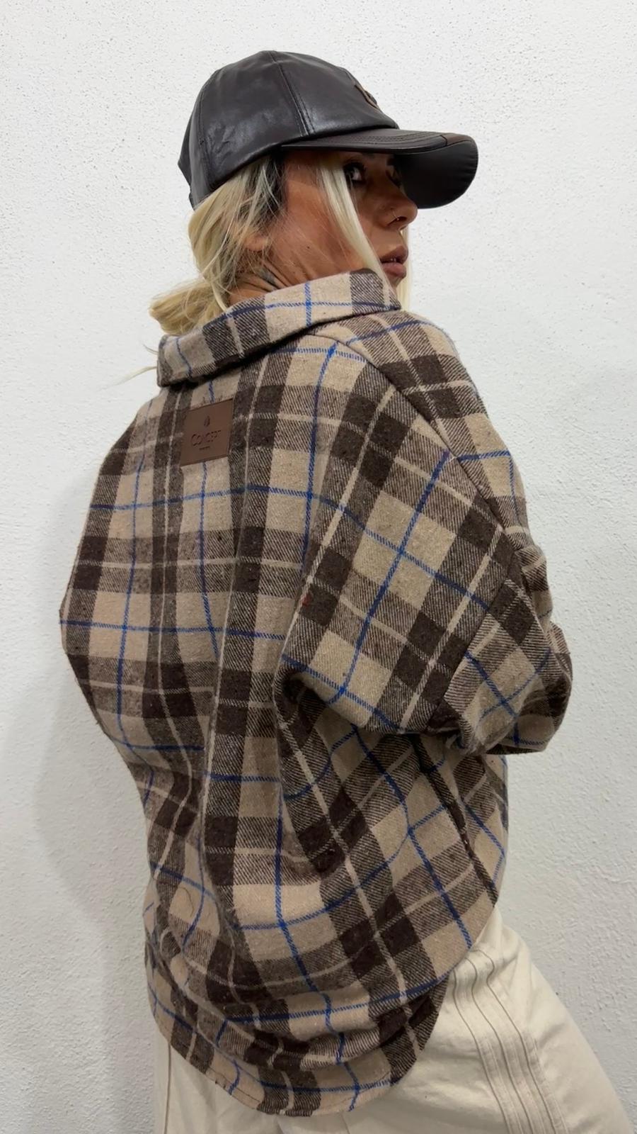 NuNu By Retro Kahve Oversize Oduncu Gömlek