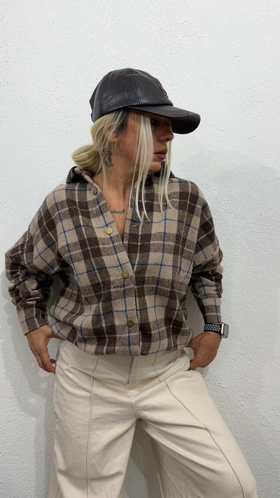 NuNu By Retro Kahve Oversize Oduncu Gömlek