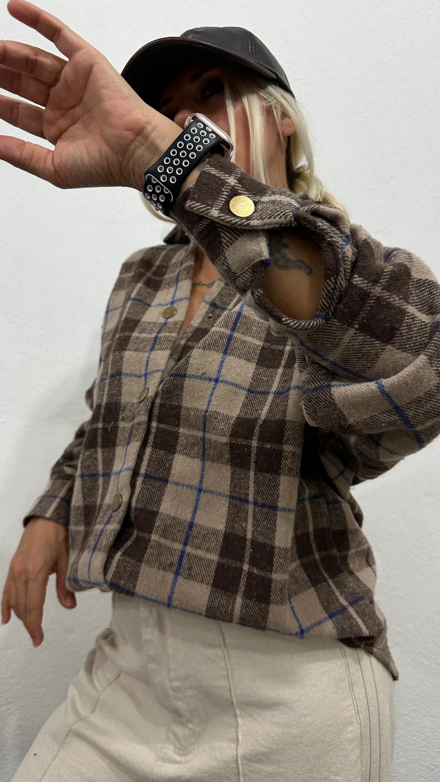 NuNu By Retro Kahve Oversize Oduncu Gömlek