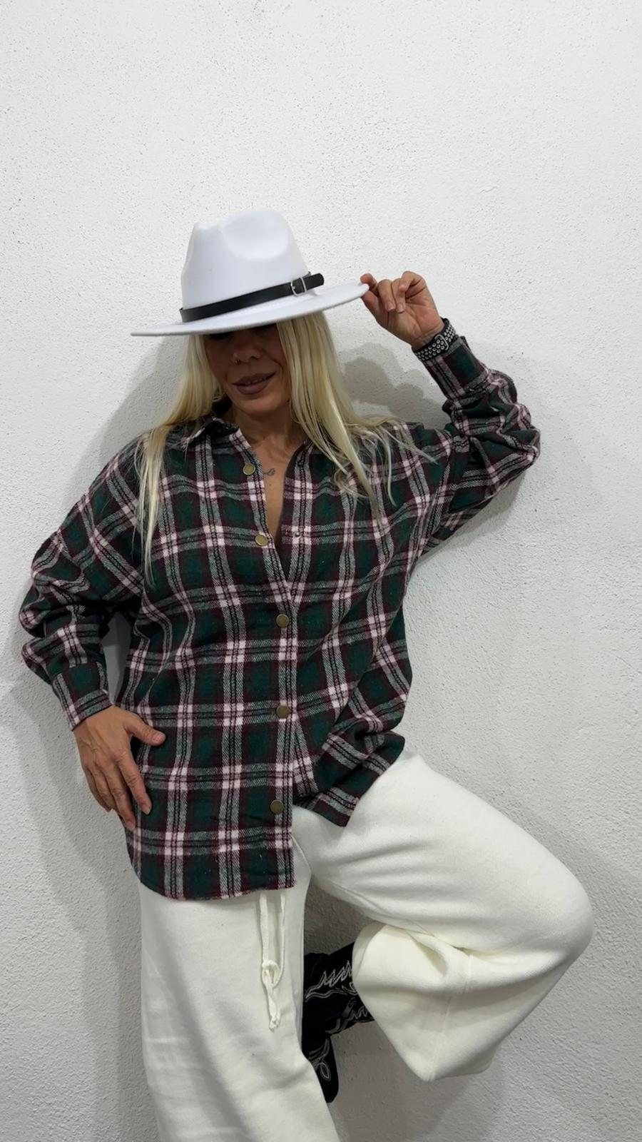NuNu By Retro Zümrüt Yeşili Oversize Oduncu Gömlek