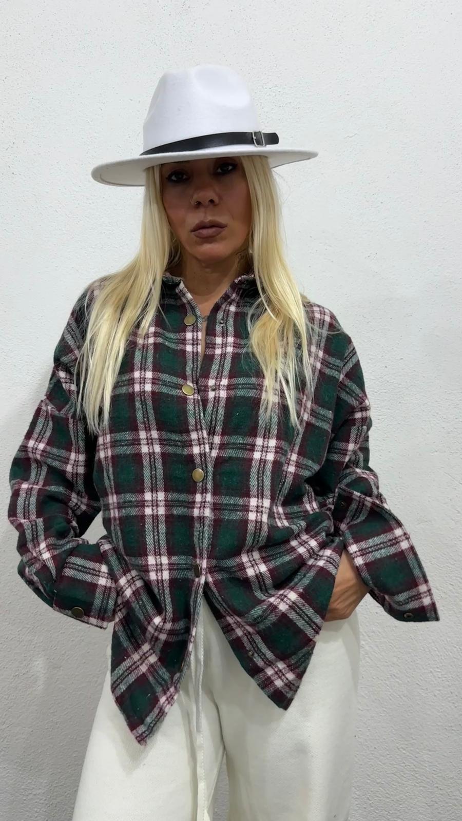 NuNu By Retro Zümrüt Yeşili Oversize Oduncu Gömlek