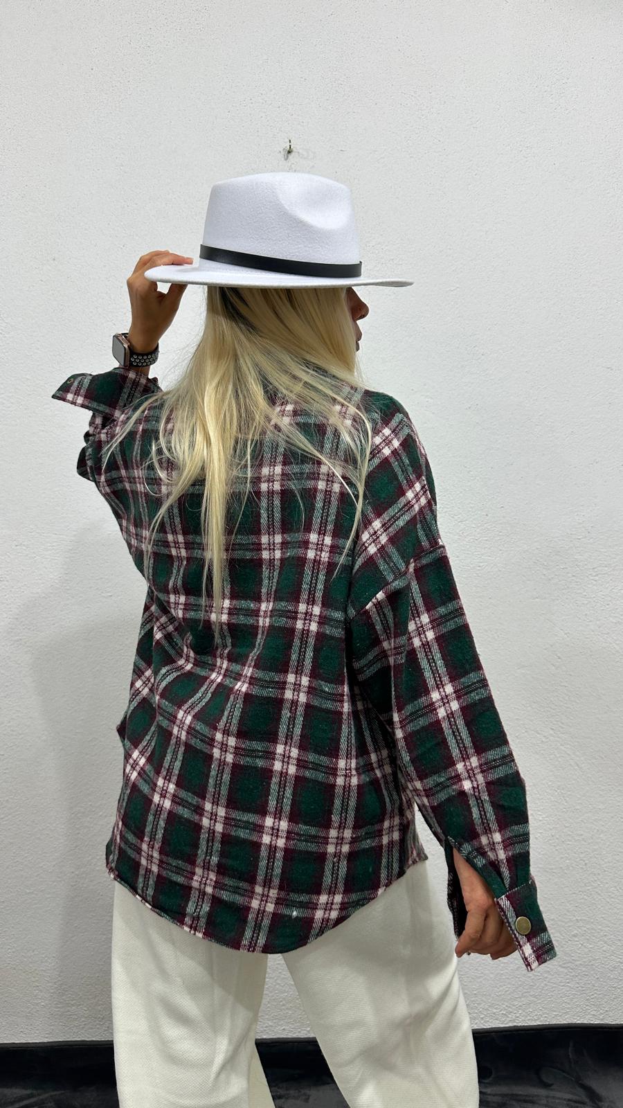 NuNu By Retro Zümrüt Yeşili Oversize Oduncu Gömlek