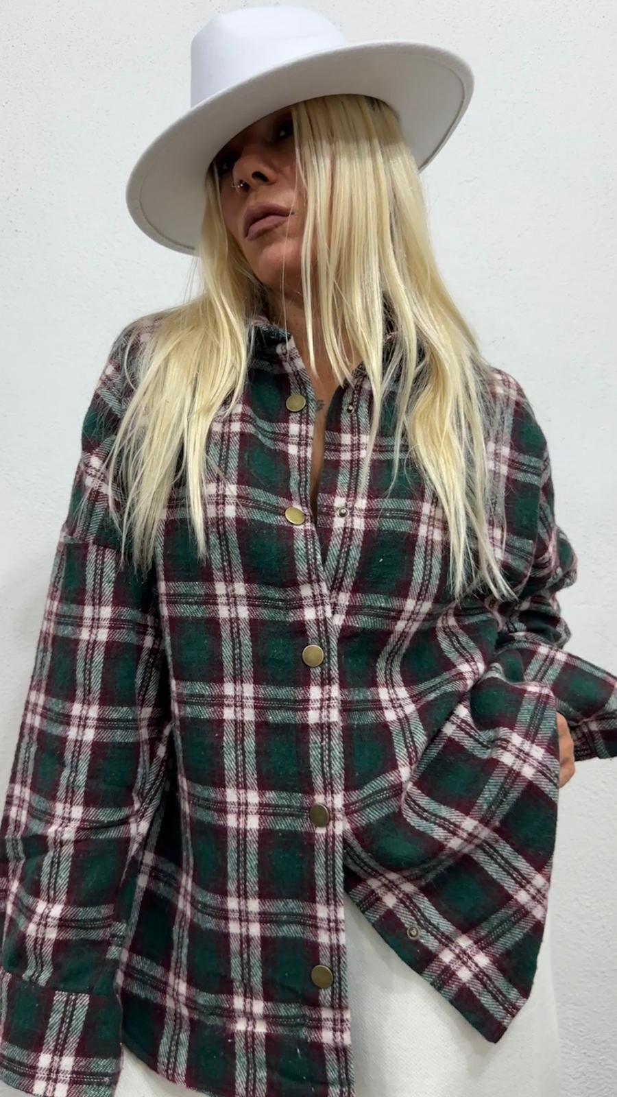 NuNu By Retro Zümrüt Yeşili Oversize Oduncu Gömlek