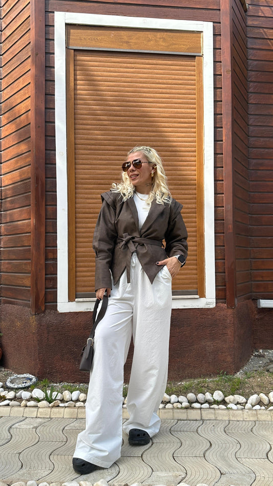 NuNu By Rustik Relax Fit Ekru Pantolon