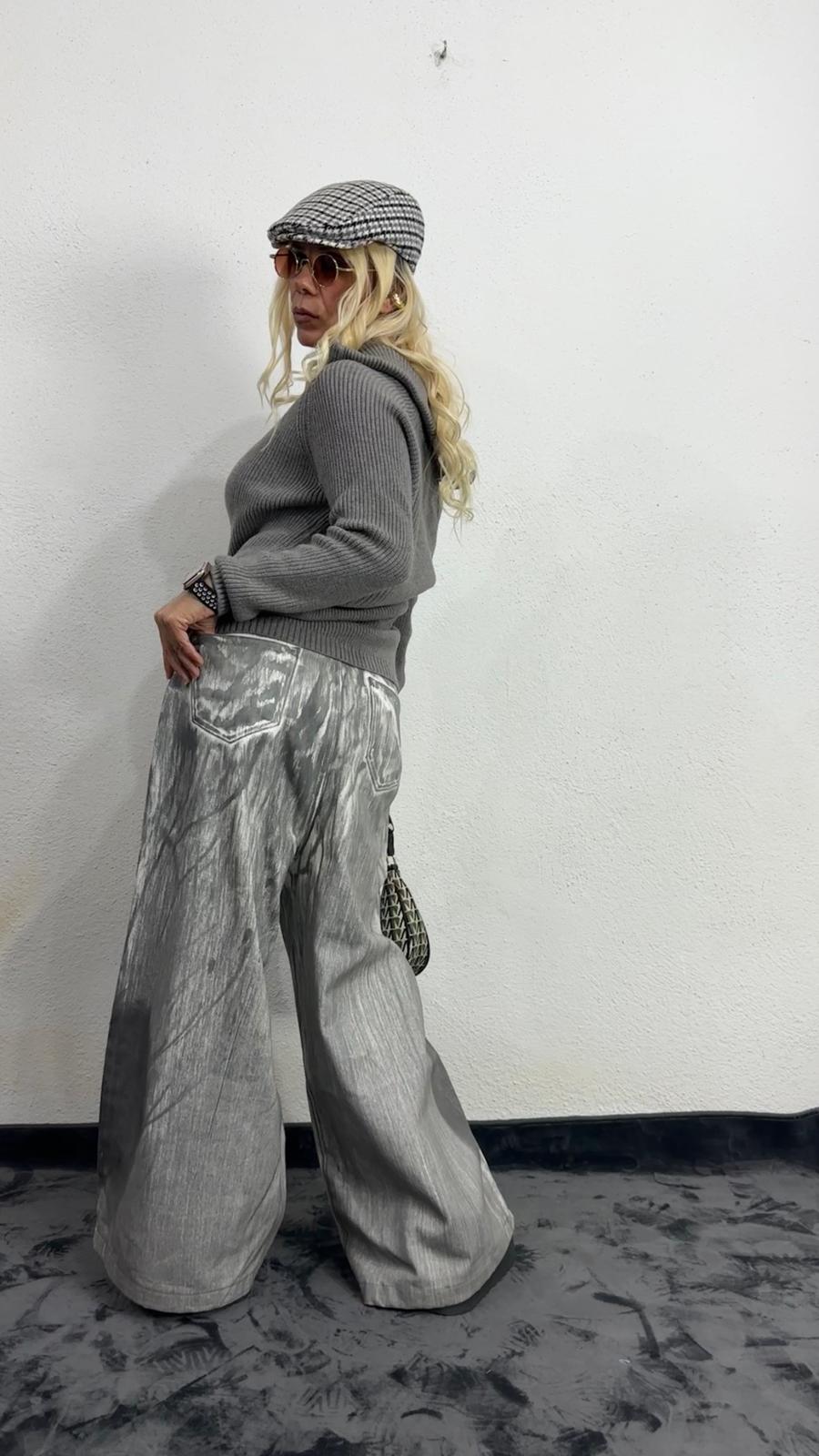 Nunu By Serenity Knit Gri Fermuarlı Kazak