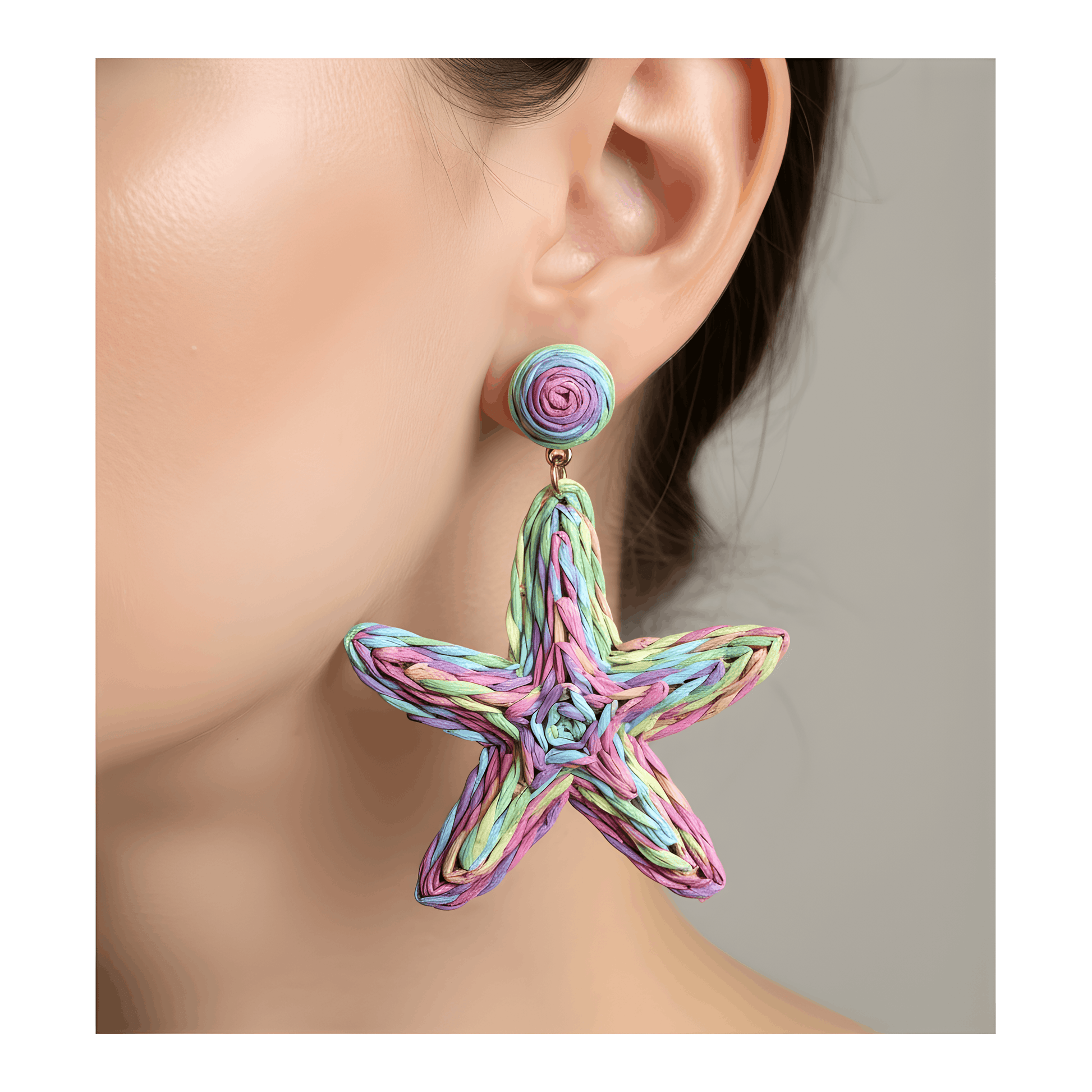 NuNu By Sisy Mor Renkli Deniz Yıldızı Küpe Mor