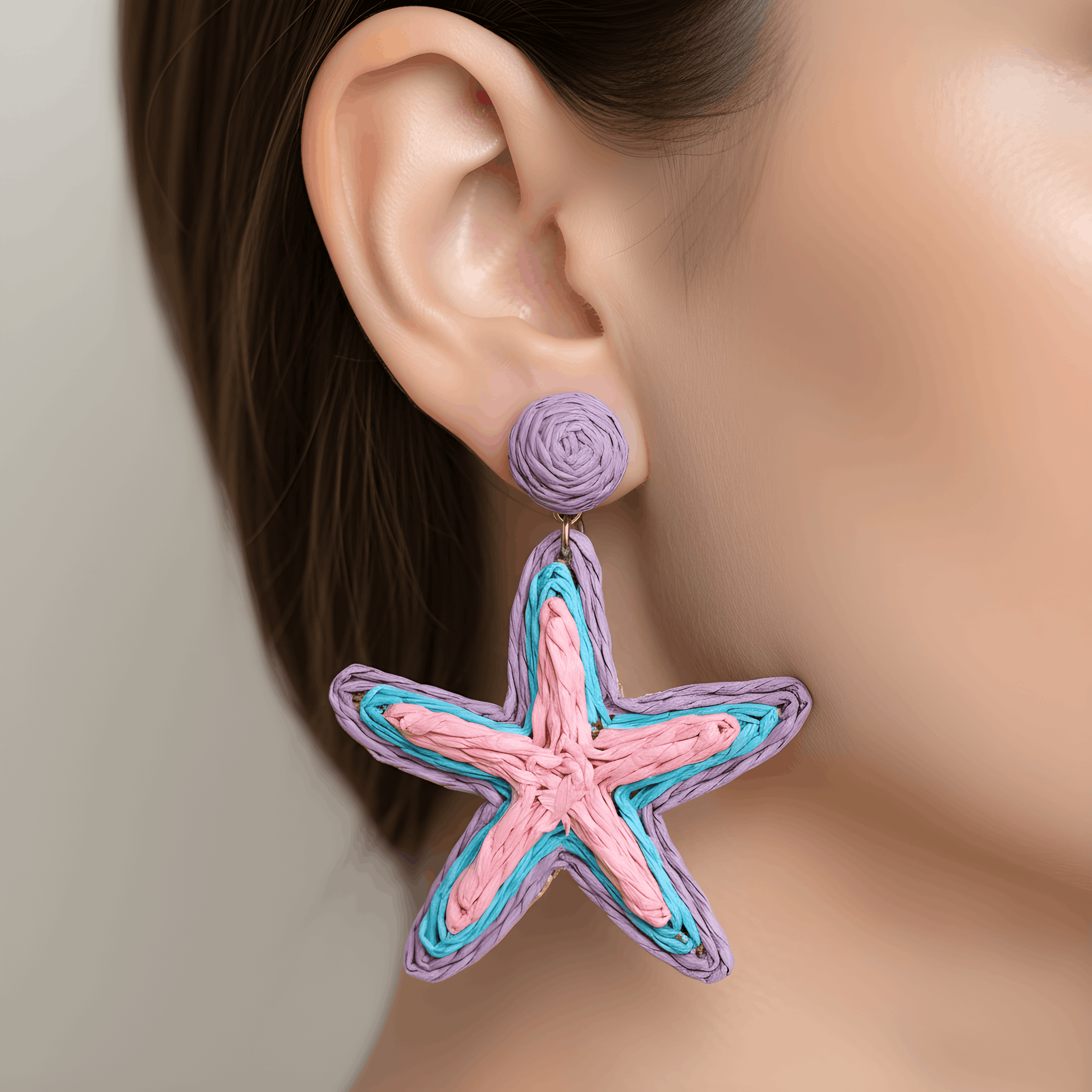 NuNu By Sisy Pembe Deniz Yıldızı Küpe Pembe