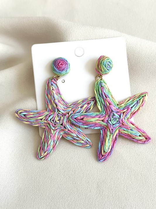 NuNu By Sisy Mor Renkli Deniz Yıldızı Küpe