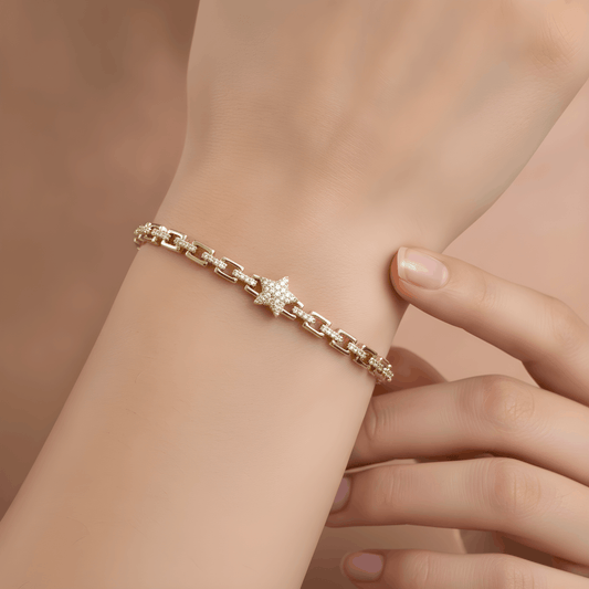 NuNu By Stella Glow Xuping Yıldız Taşlı Bileklik Gold