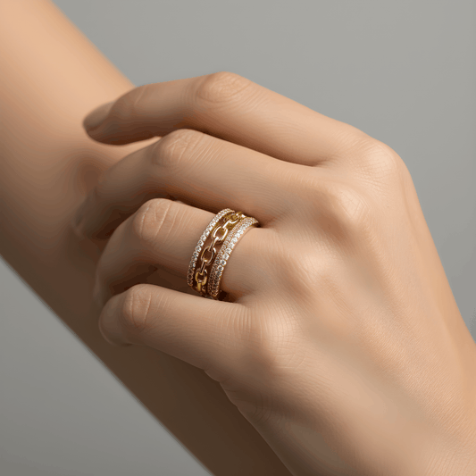 NuNu By Taşlı Düğüm Detay Xuping Yüzük