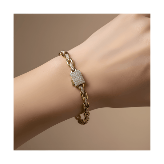 NuNu By Taşlı Line Tasarım Xuping Bileklik Gold