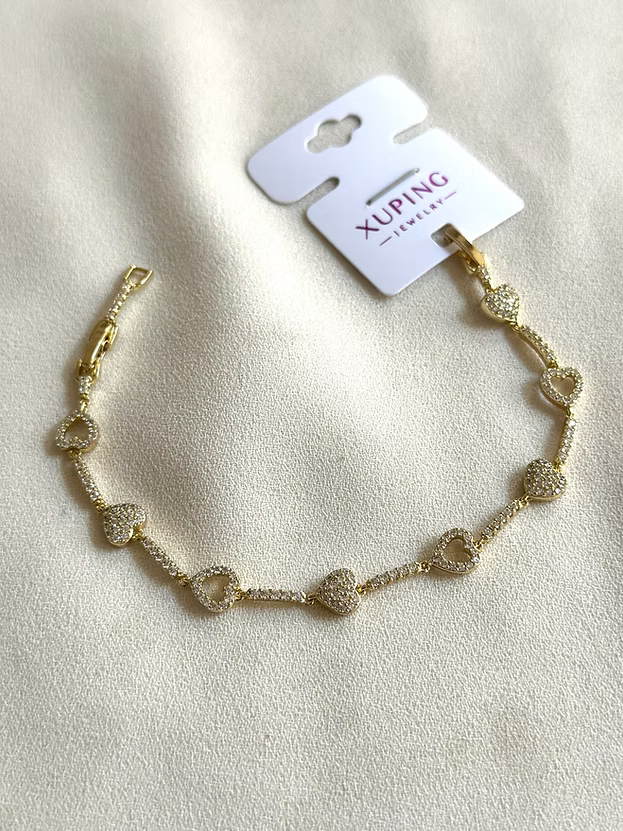 NuNu By Taşlı Sıra Sıra Kalp Xuping Bileklik