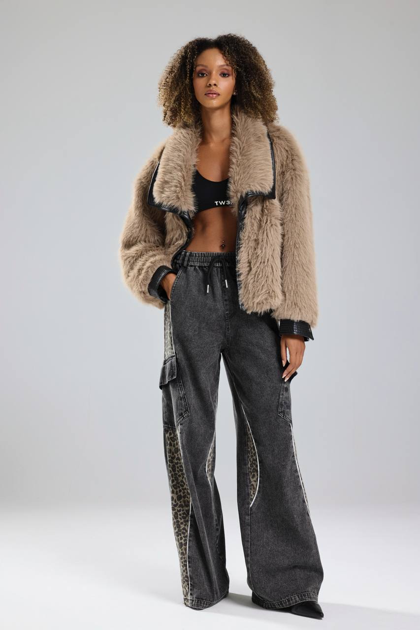 NuNu By TW Bej Cozy Rebel Peluş Kürk Ceket