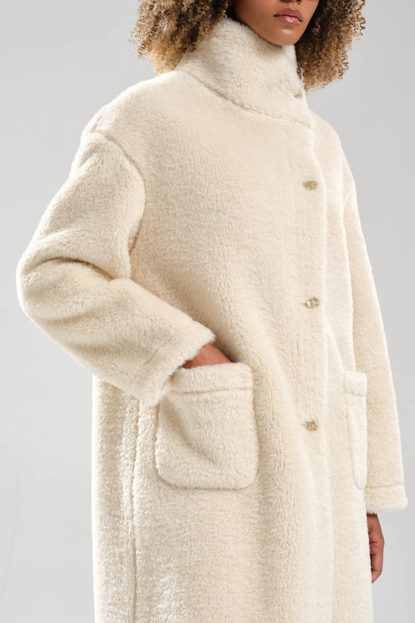 NuNu By TW Bej Kadın Teddy Peluş Kaban