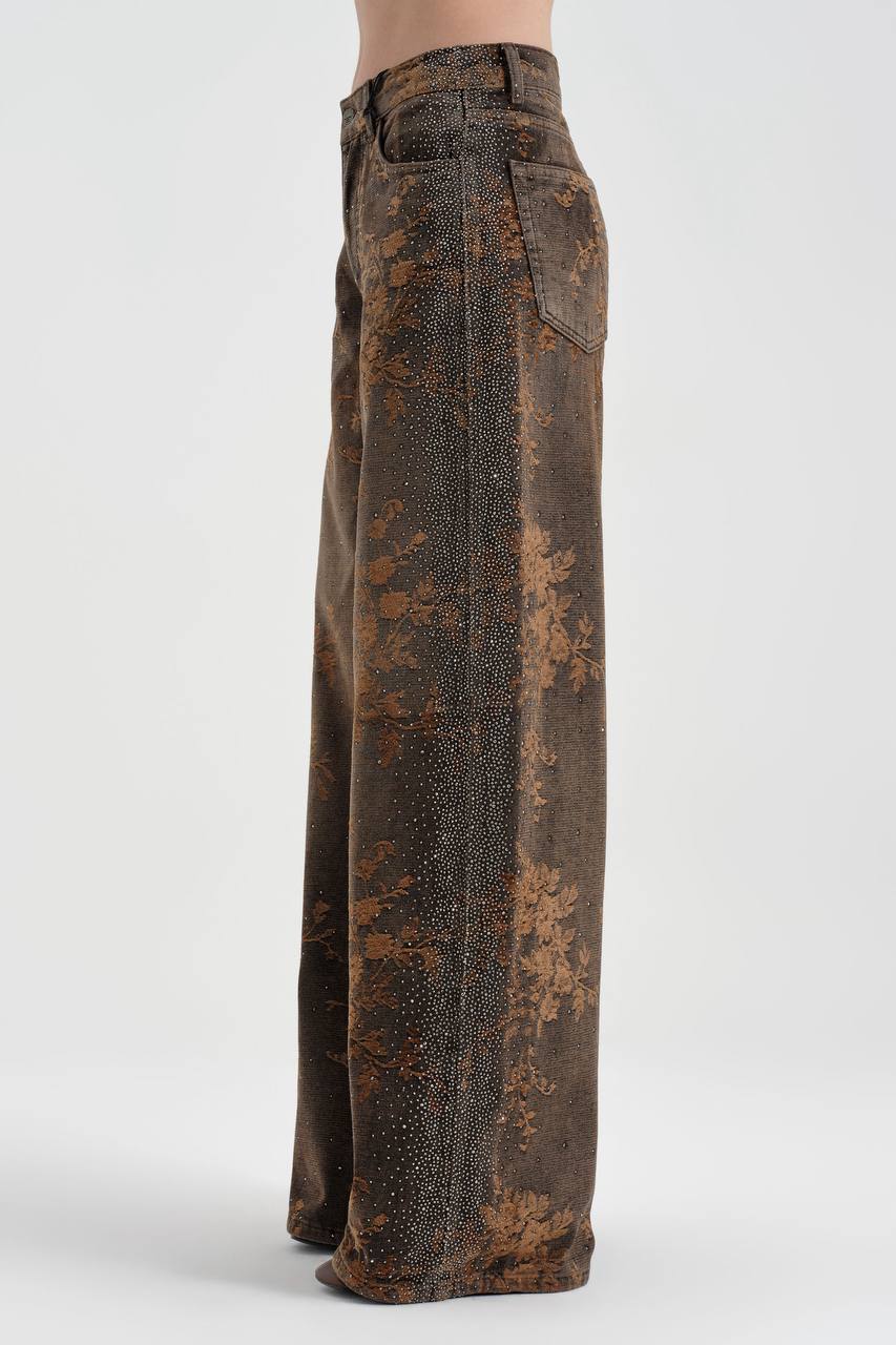 NuNu By TW Bronze Dust Taşlı Palazzo Kadın Jean