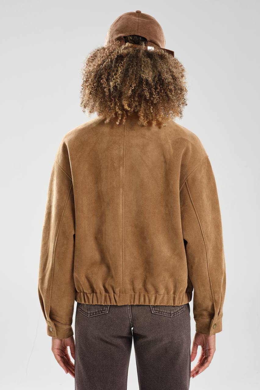 NuNu By TW Camel Kadın Süet Bomber Ceket