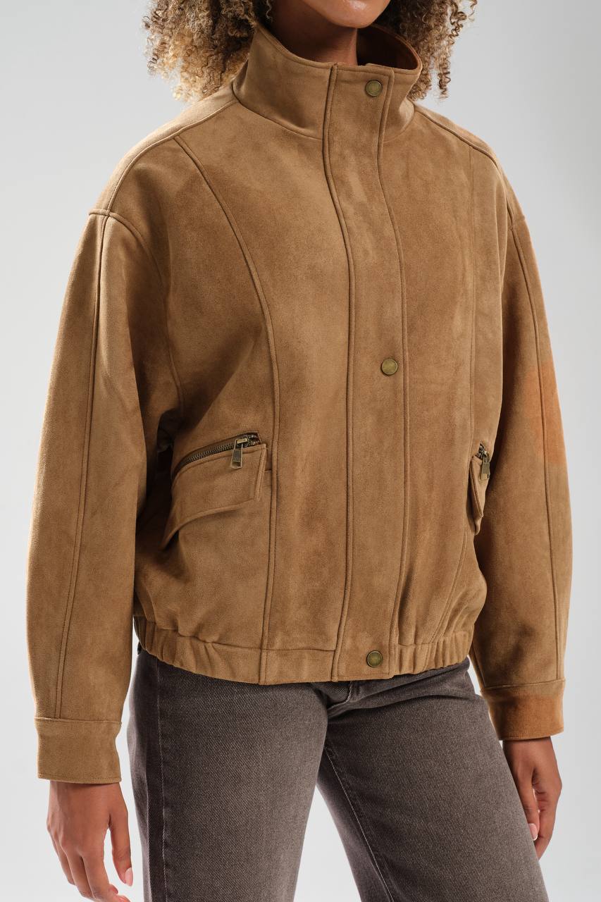 NuNu By TW Camel Kadın Süet Bomber Ceket