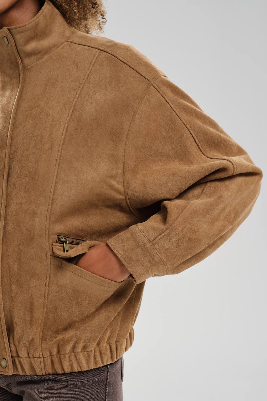 NuNu By TW Camel Kadın Süet Bomber Ceket