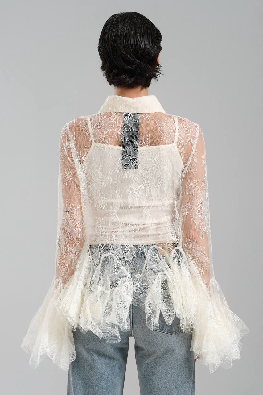 NuNu By TW Ekru Dantel Gömlek