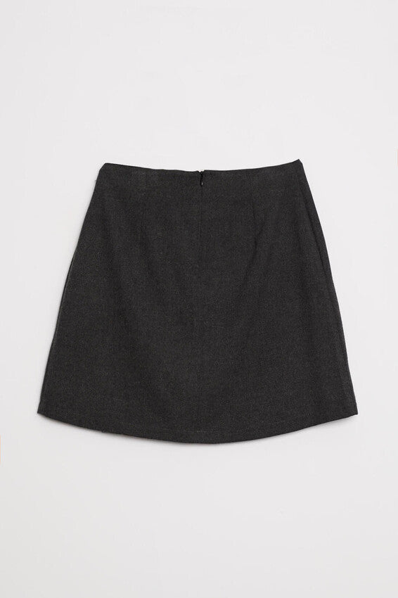 NuNu By TW Gold Tokalı Gri Mini Etek