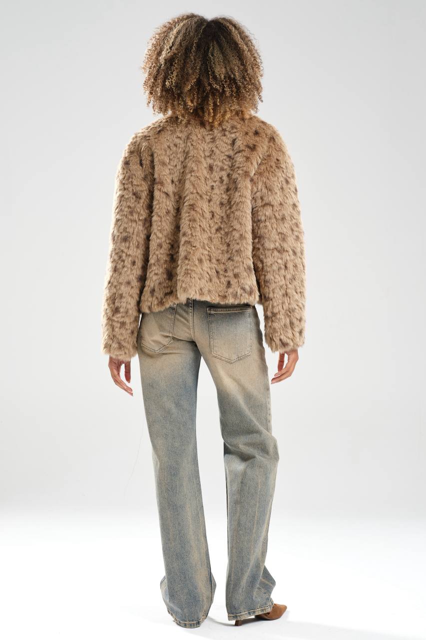 NuNu By TW Leopar Peluş Kısa Ceket