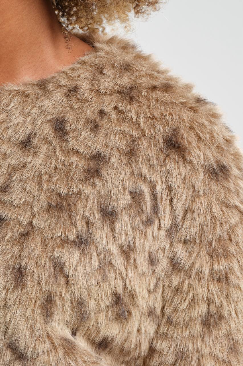NuNu By TW Leopar Peluş Kısa Ceket