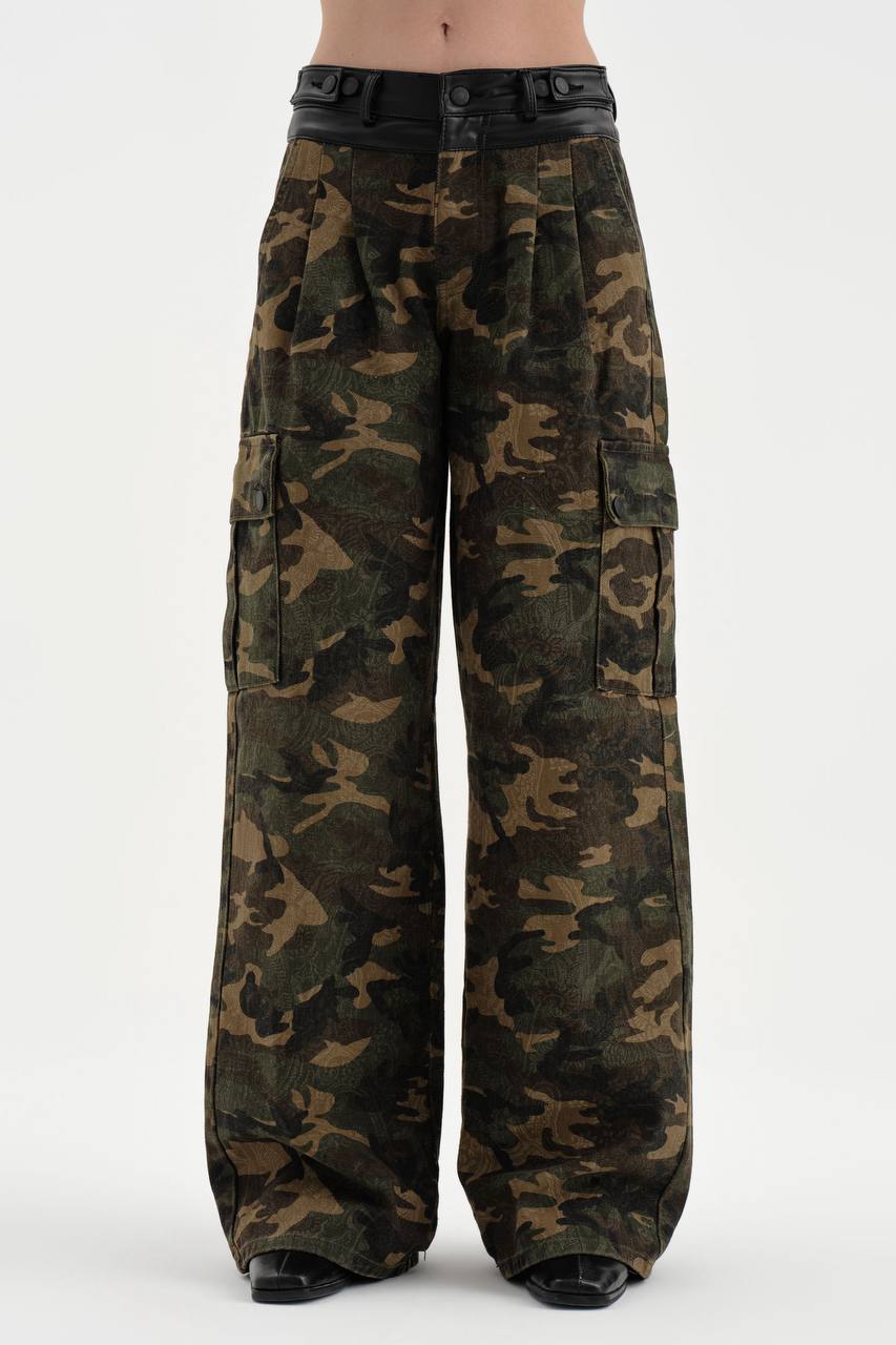 NuNu By TW Military Kamuflaj Kargo Kadın Jean