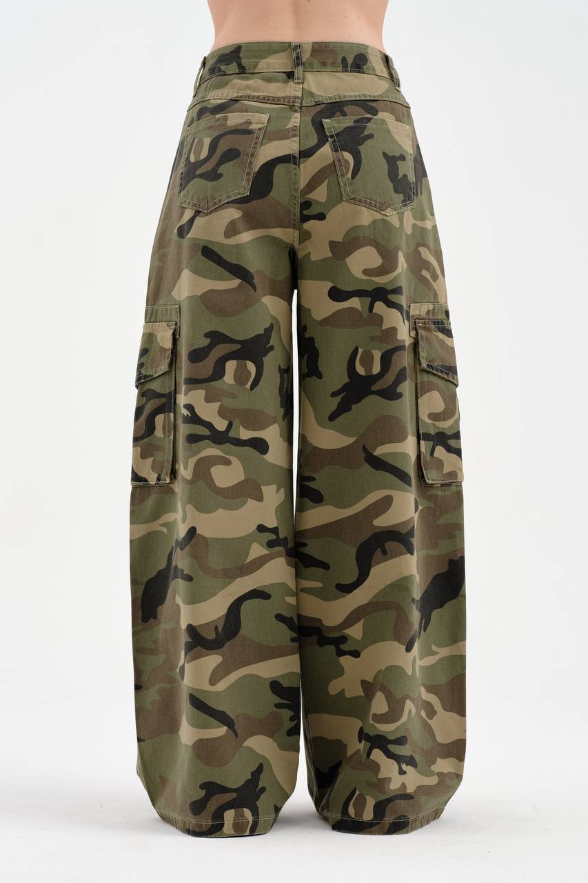 NuNu By TW Rebel Yeşil Kamuflaj Cargo Pantolon