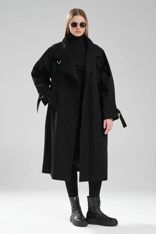 NuNu By TW Siyah Kadın Trench Coat
