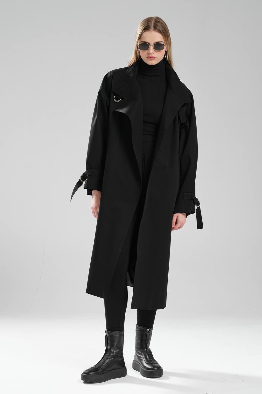 NuNu By TW Siyah Kadın Trench Coat