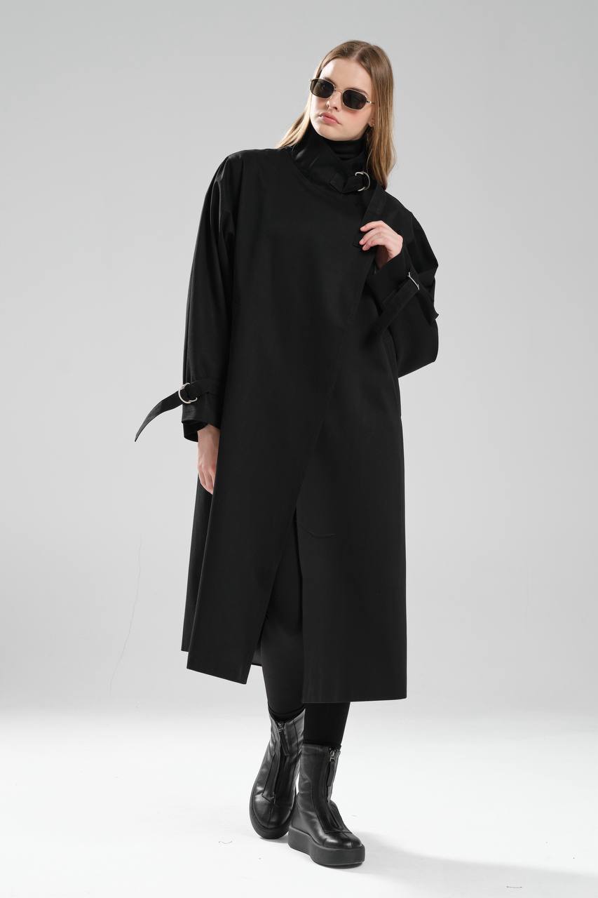 NuNu By TW Siyah Kadın Trench Coat