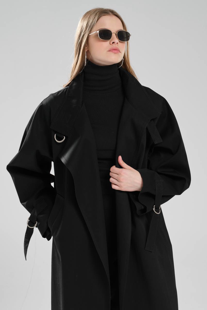 NuNu By TW Siyah Kadın Trench Coat