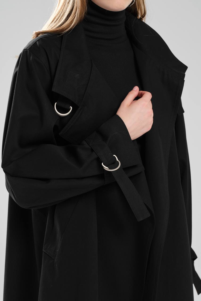 NuNu By TW Siyah Kadın Trench Coat