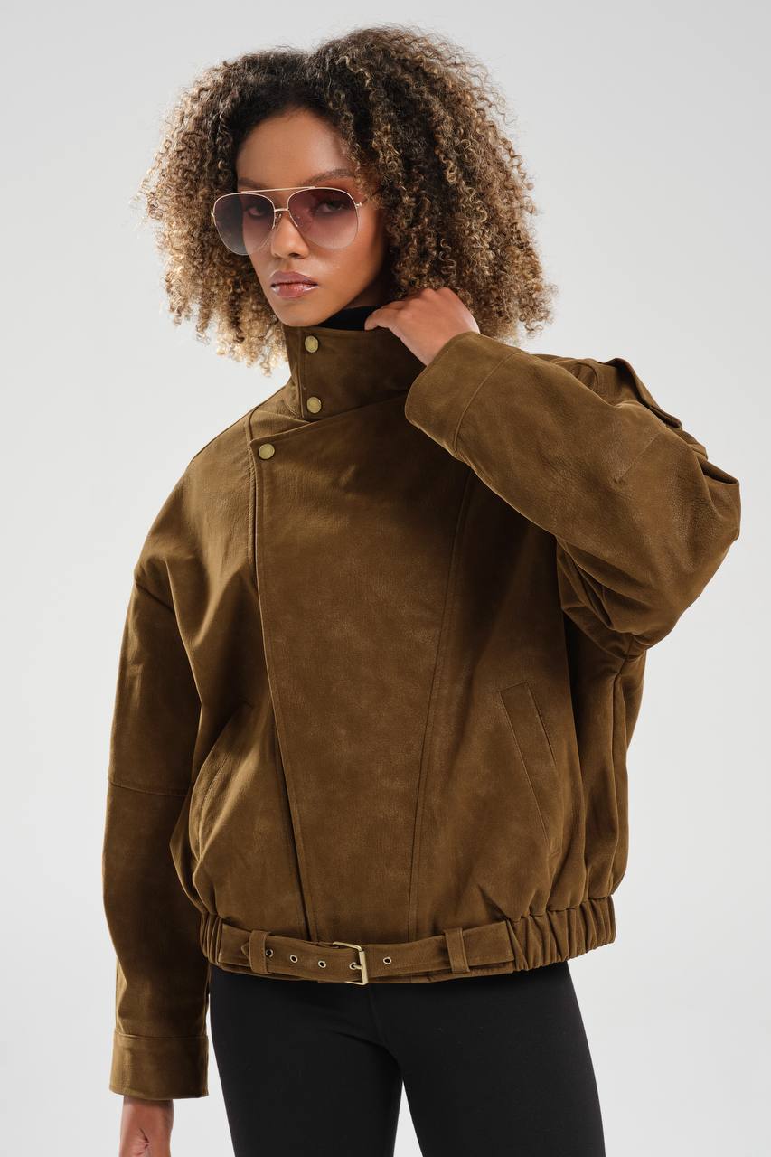 NuNu By TW Taba Kadın Süet Bomber Ceket