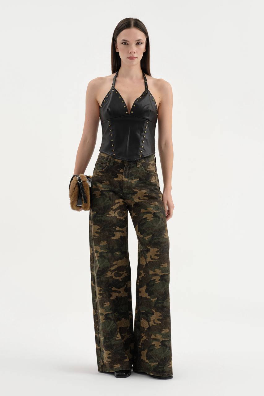 NuNu By TW Urban Camo Palazzo Kadın Jean