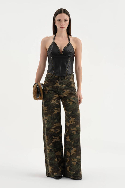 NuNu By TW Urban Camo Palazzo Kadın Jean