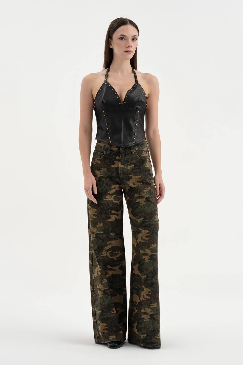 NuNu By TW Urban Camo Palazzo Kadın Jean