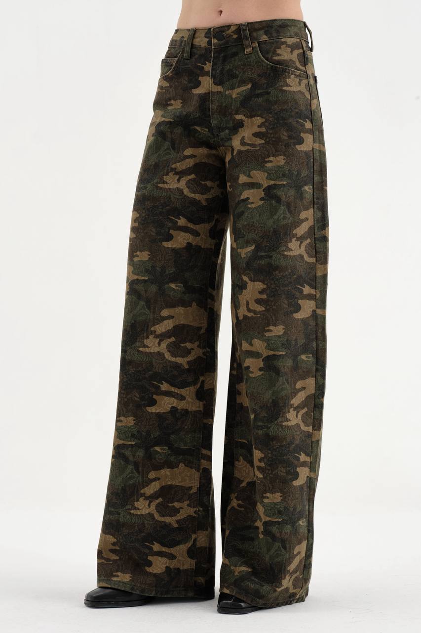 NuNu By TW Urban Camo Palazzo Kadın Jean