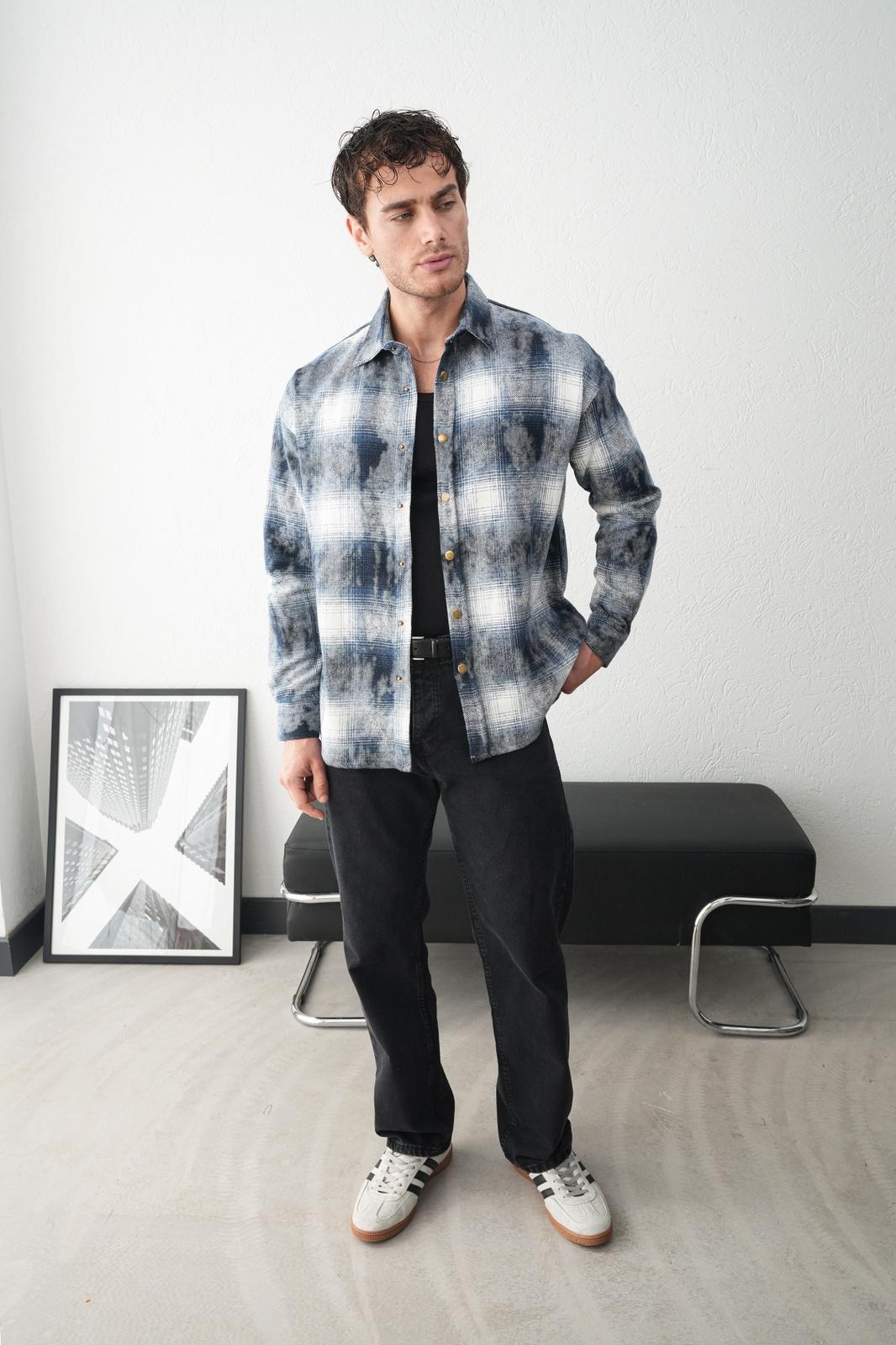 NuNu By Urban Buz Mavisi Erkek Oduncu Gömlek