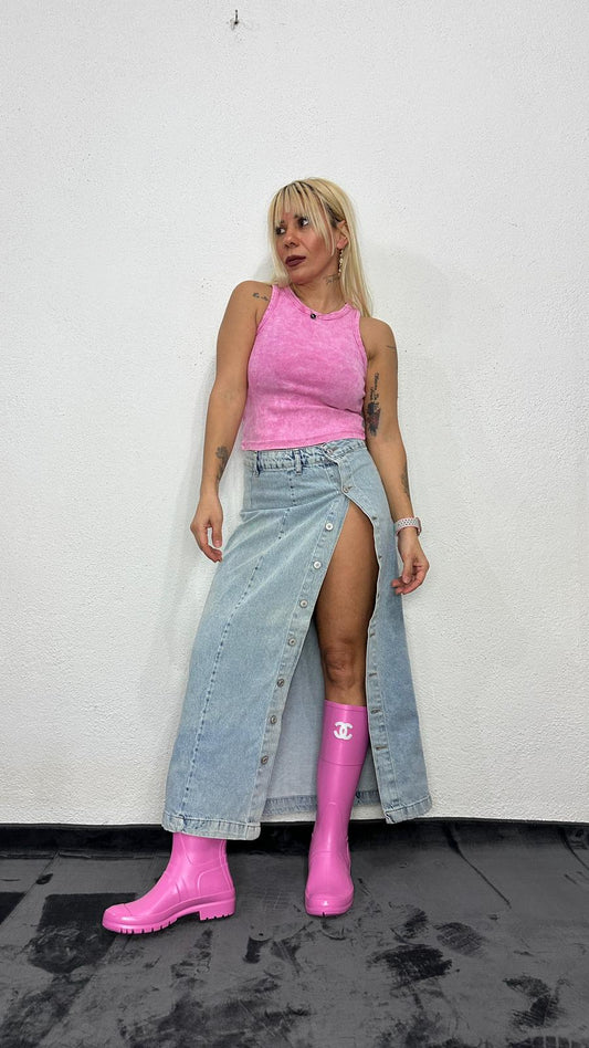 NuNu By Urban Wash Pembe Fitilli Crop Atlet Standart