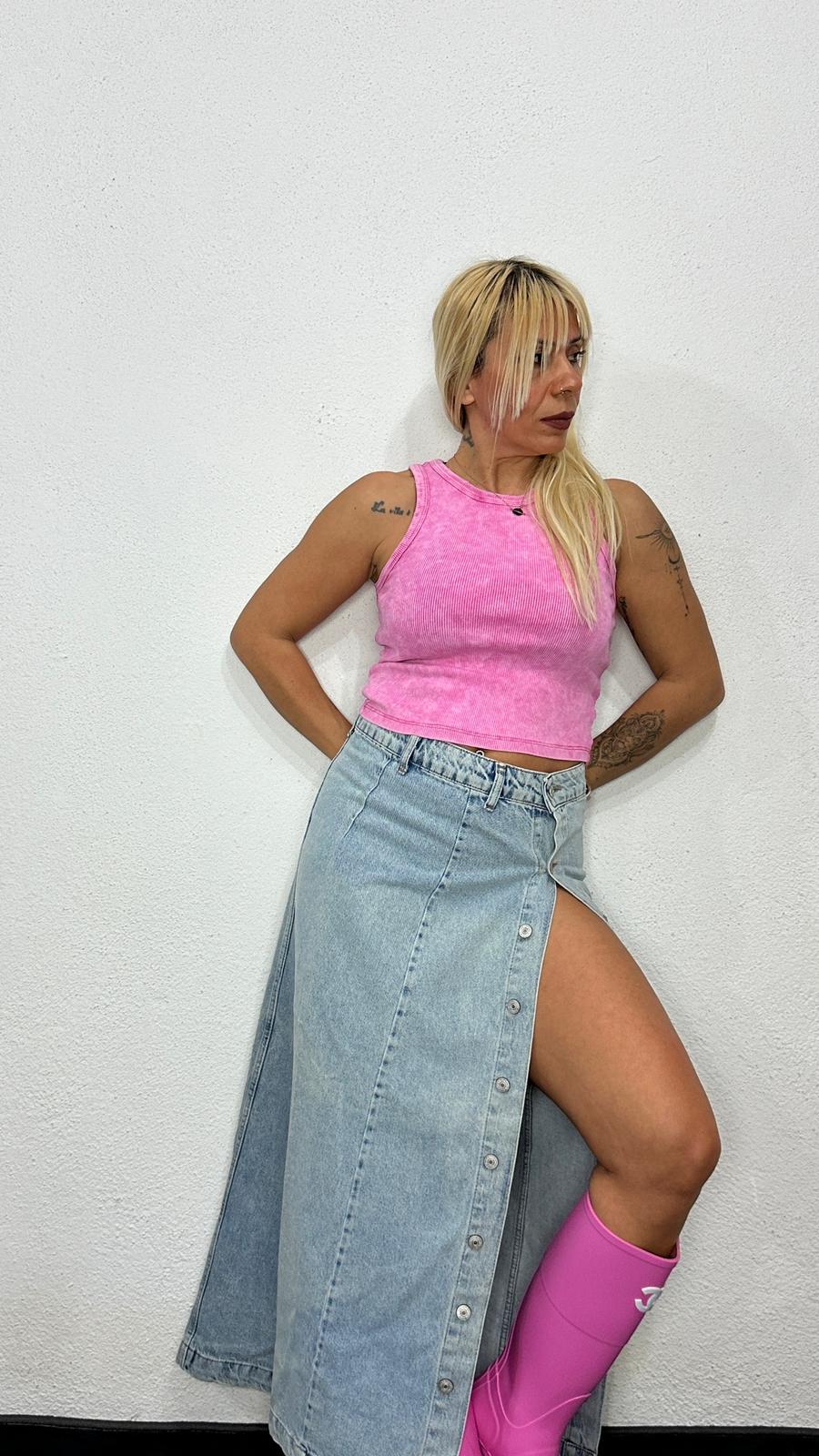 NuNu By Urban Wash Pembe Fitilli Crop Atlet