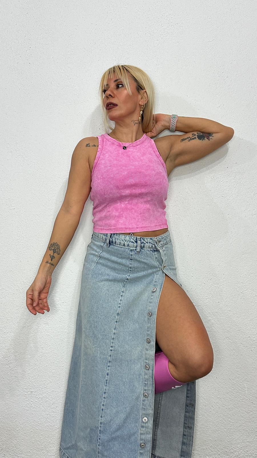 NuNu By Urban Wash Pembe Fitilli Crop Atlet