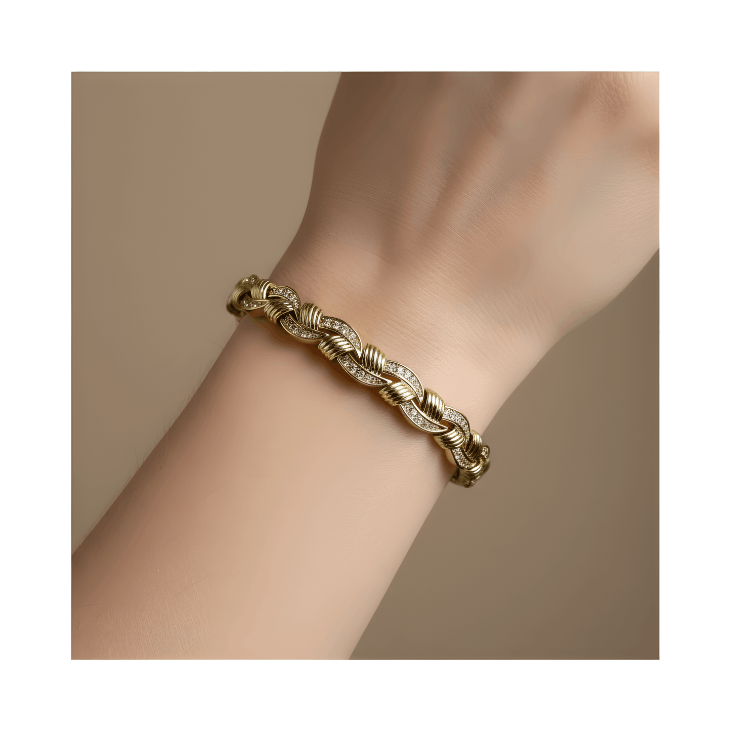NuNu By Xuping Çift Sarmal Line Taşlı Bileklik Gold