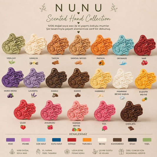 NuNu Scented Hand Collection – El Yapımı Soya Wax Dekoratif El Mum Soya Wax
