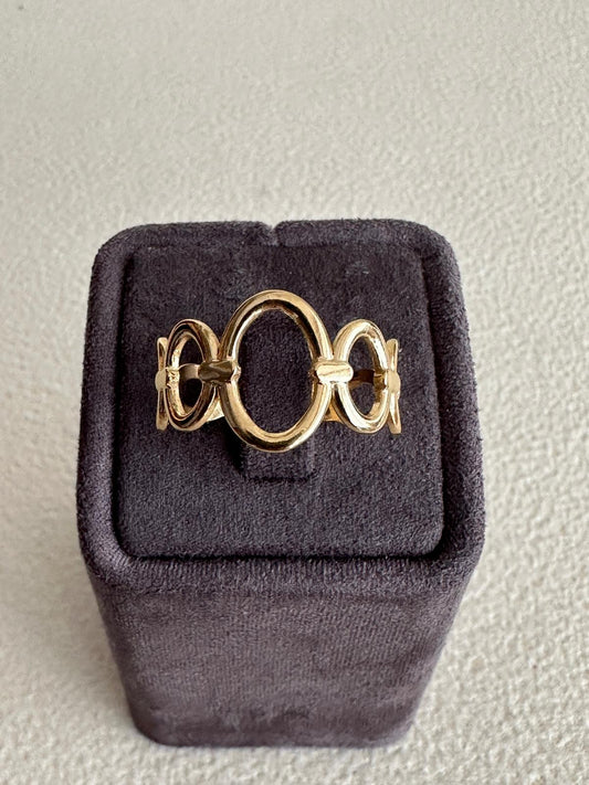 Oval Halka Model Çelik Gold Yüzük
