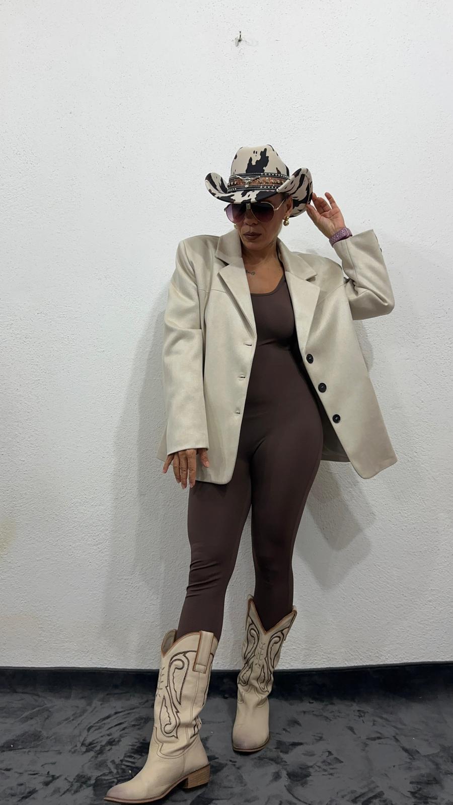 Oversize Bej Süet Ceket