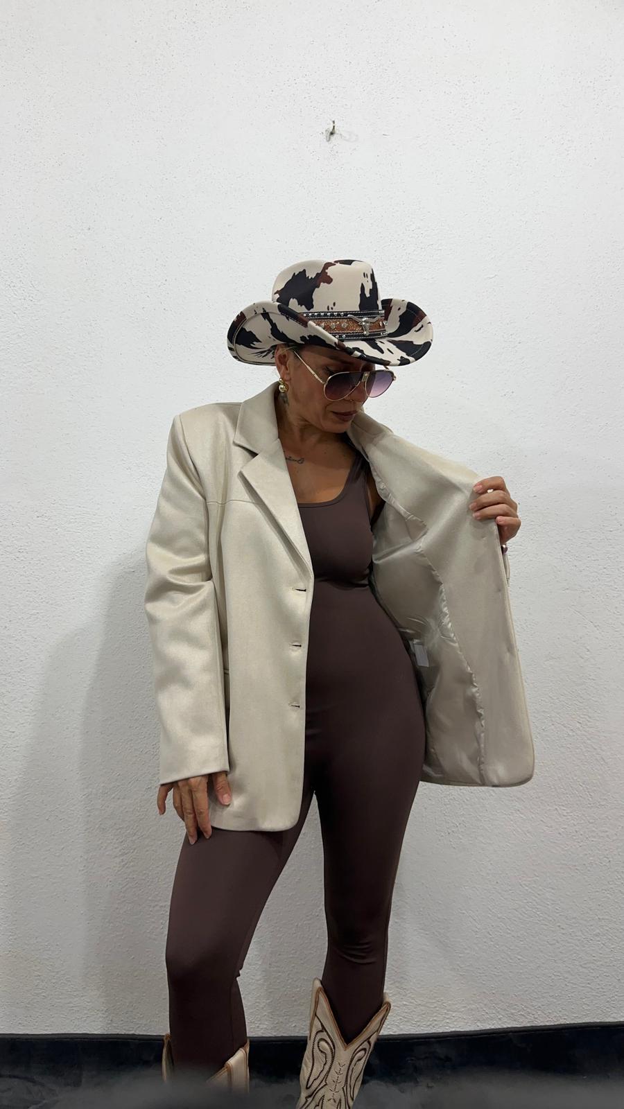 Oversize Bej Süet Ceket