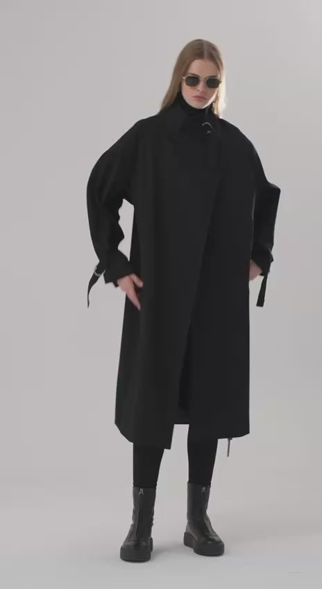 NuNu By TW Siyah Kadın Trench Coat