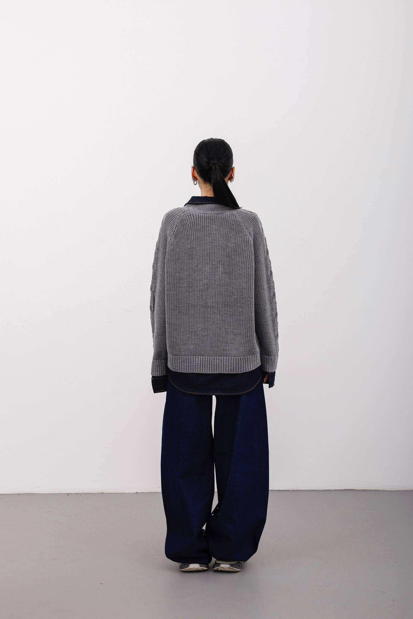 NuNu By Luna Silver Dot Wide Leg Jean